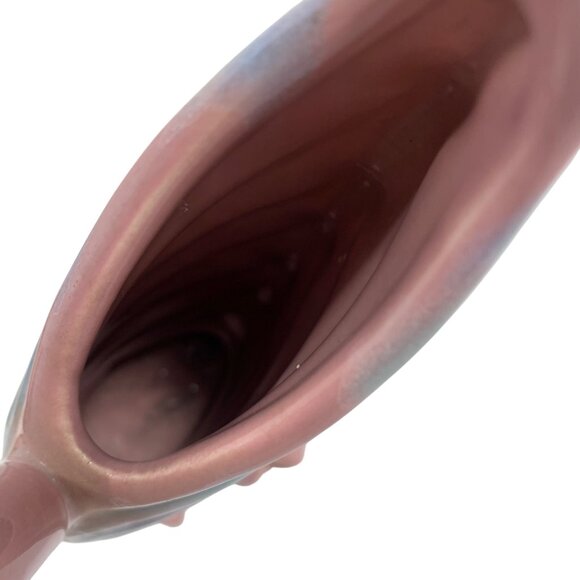 Royal Haeger Early Mauve Agate 9" x 7" Swan Pillow Vase Gorgeous Glazes USA - Picture 7 of 9